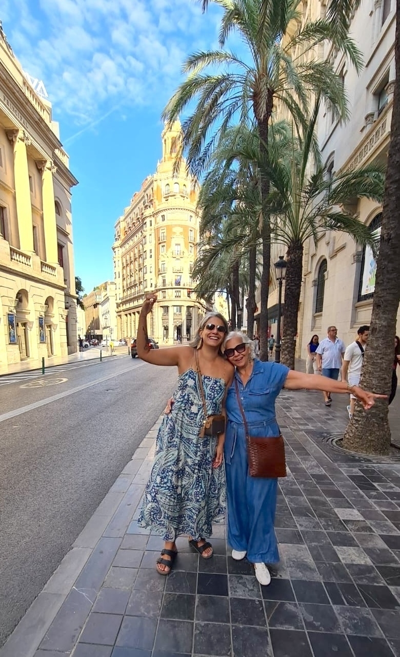 Me and my mom in a street in Valencia