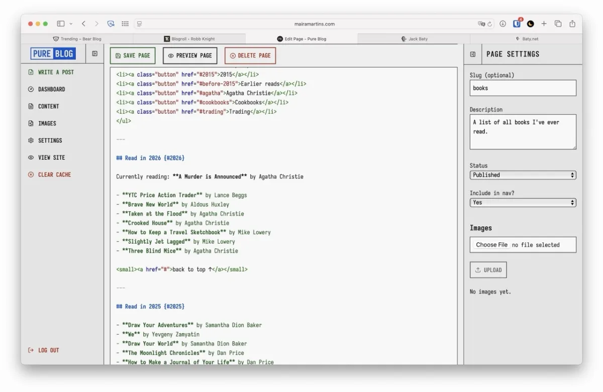 book page markdown